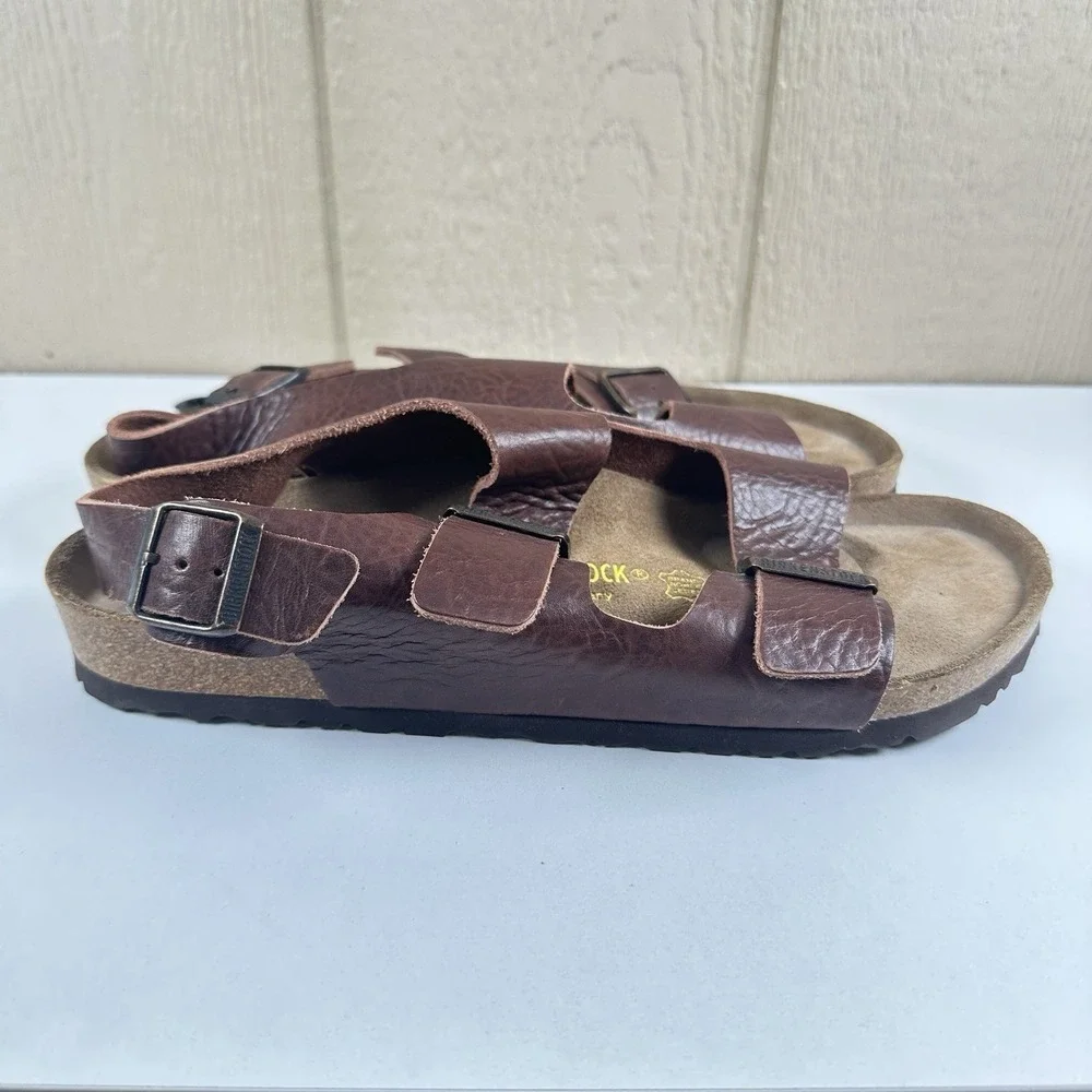 Birkenstock Mens Milano Sandals Leather EU 44 / US 11 Back Strap Comfort Jesus